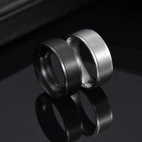 european and american stainless steel jewelry wholesale new mens matte black plated stainless steel simple fashion ring