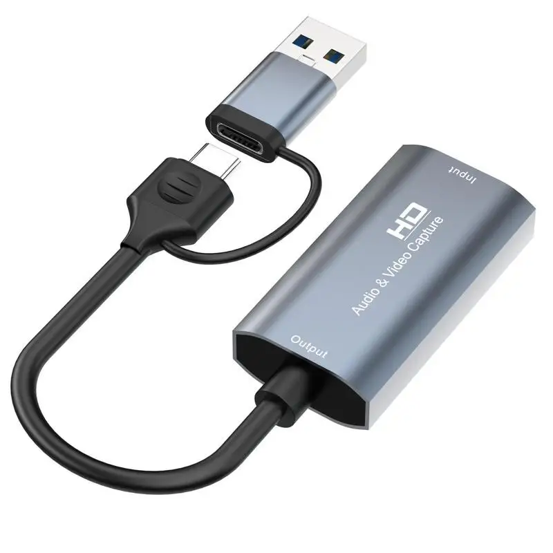 HD Video Collector Video Capture Card Converter HD To Type-C Grabber Record Box Computer Game Live Broadcasts Recording Card