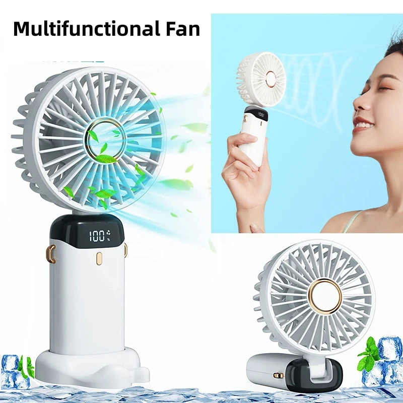 

USB Mini Handheld Fan Outdoor Portable Air Conditioner 3000mAh Wireless Rechargeable Desktop Fan Folding Hanging Neck Fan