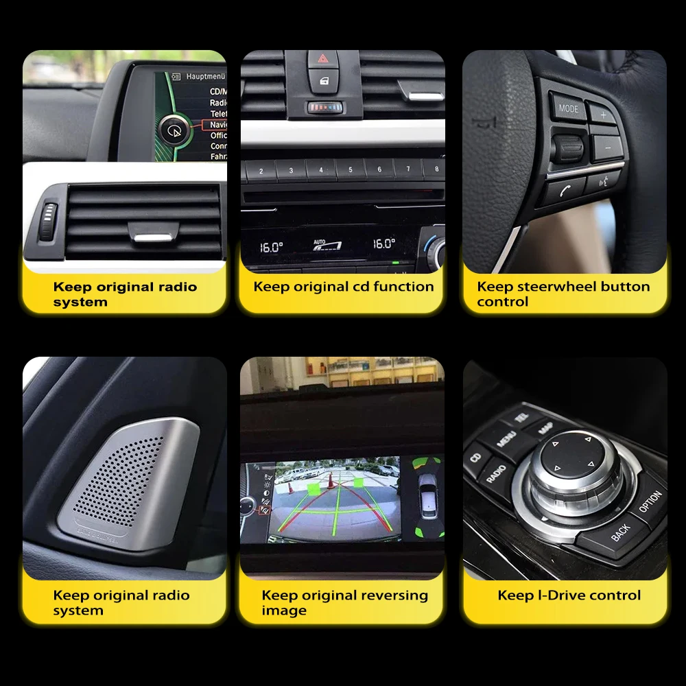 Фото Радиоприемник Android 13 для BMW 1 2 3 4 серии F20 F21 F22 F30 F31 F32 F33 F34 F36 M4 F82 Беспроводной мультимедийный экран Carplay №4