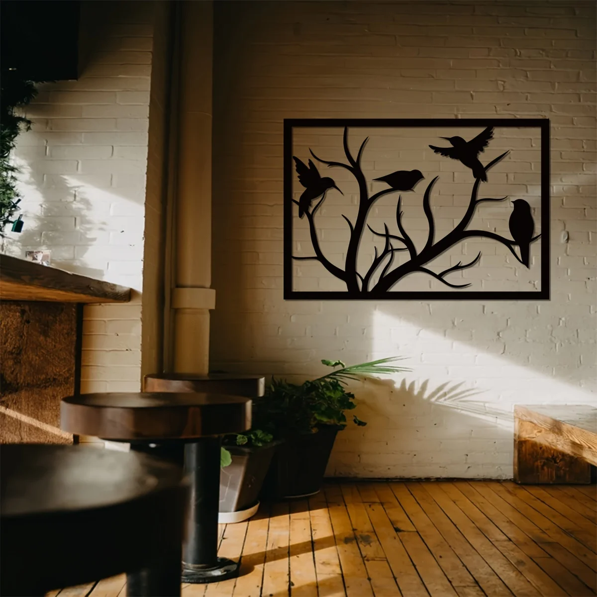 1 Шт. Современный Металлический Настенный Декор В Форме Птицы На Ветке Настенное