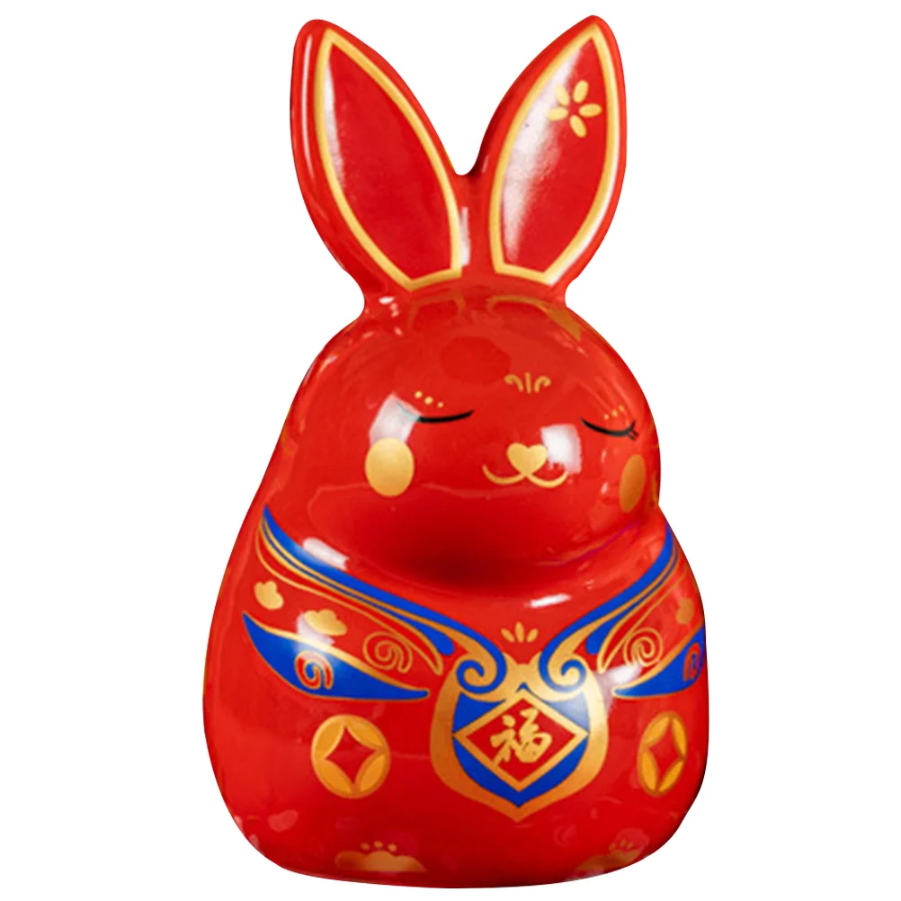 

Ceramic Piggy Bank Fortunate Rabbit Statue Figurine Fortunate Rabbit Ornament Restaurant Piggy Bank