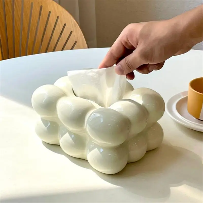 

Креативная бумажная коробка для украшения дома 19,5x15x10 см, коробка для бумажных салфеток, керамический ящик для ватных конфет в гостиной