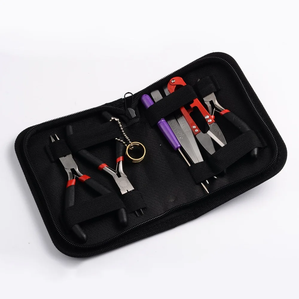 

8pcs/set Jewelry Making Tool Kits Pliers Set With Round Nose Plier Side Cutting Pliers Wire Cutter Scissor Beading Tweezers