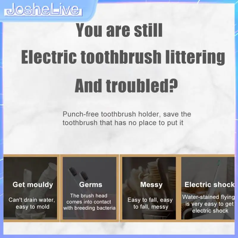 

Wall-mount Toothbrush Stand Holder For Dorm Bathrooms And Shower Toothbrush Organizer Stand Space Saving Adhesive Rack Traceless