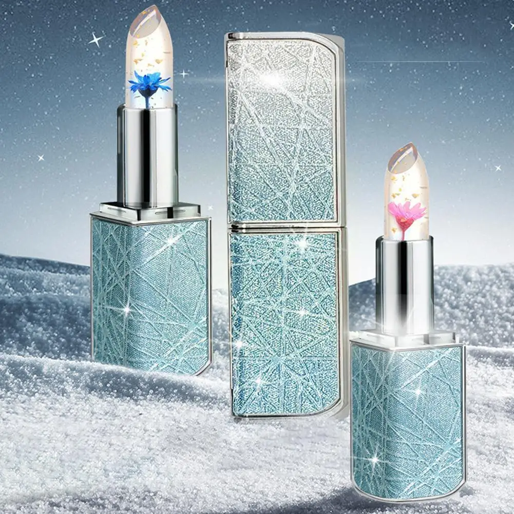 

NEW Flower Jelly Transparent Waterproof Discoloration God Lipstick Balm Color Changing Temperature Lipstick Moisturizer Lip J2J0