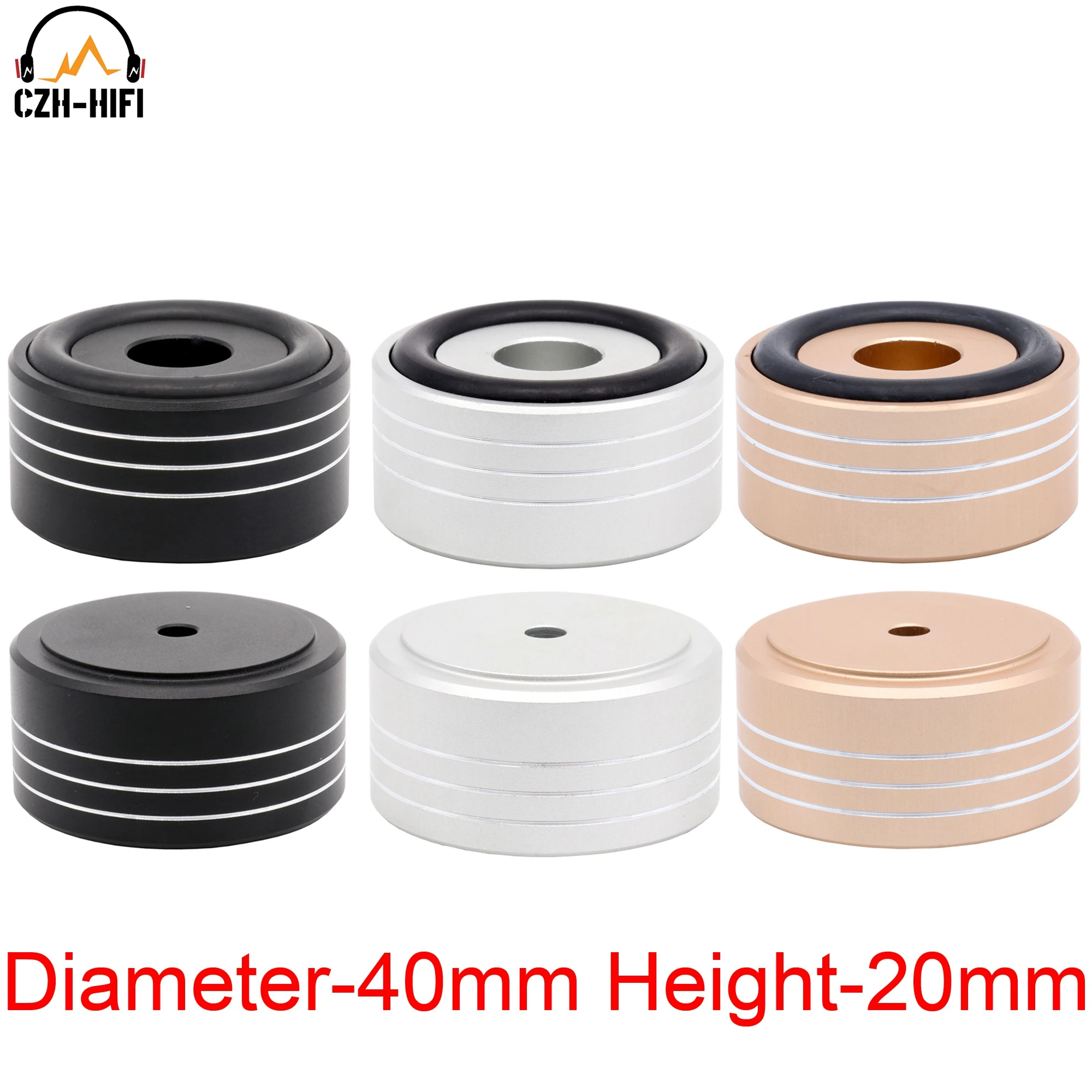 

40x20mm Amplifier Speaker Isolation Stand Base CNC Machined Solid Aluminum Feet Pad CD Player Subwoofer Guitar AMP Cobinet Base