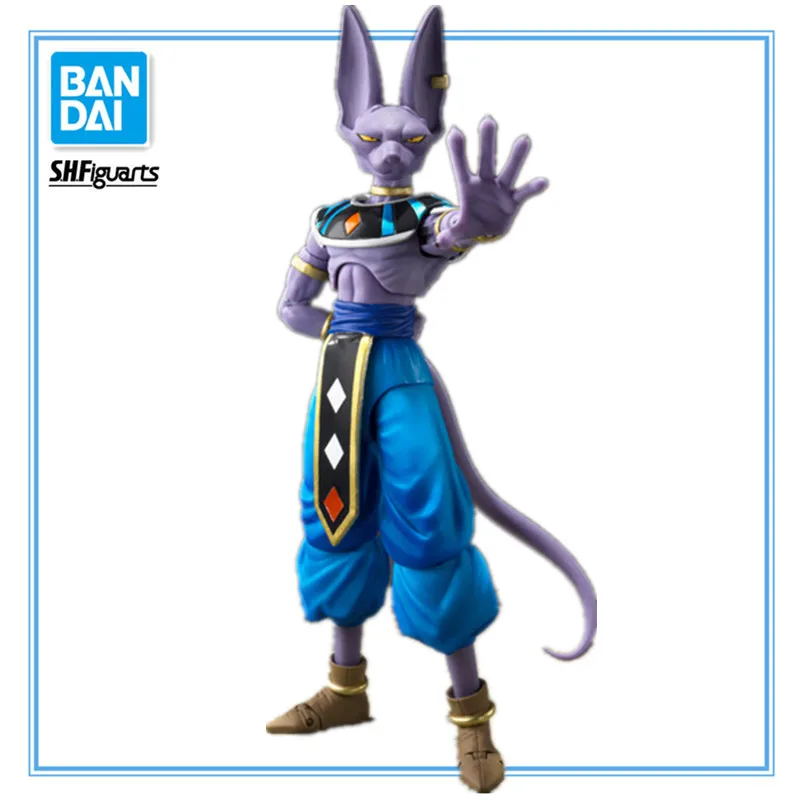 

In Stock Bandai Original SHF Dragon Ball Super Beerus Seventh Universe God of Destruction Joint Movable Figure Collectible Toys