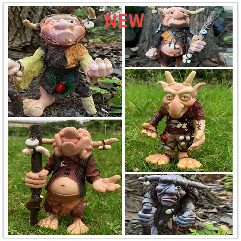 Creative Anime Geek Garden Micro-landscape Crafts Sculpture Cartoon Funny Christmas Resin Statue Home Desktop Study Decoration