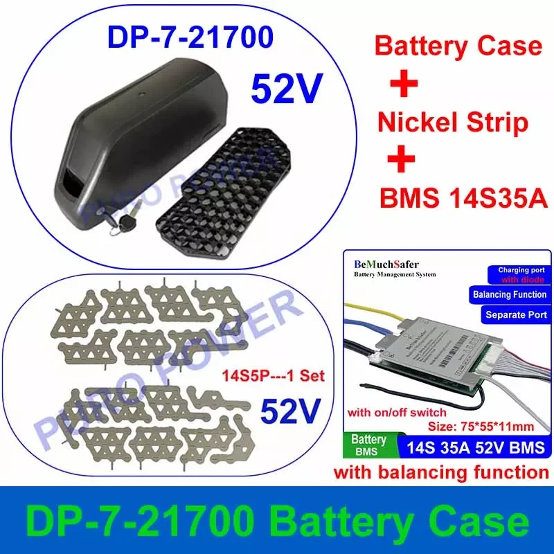 

POLLY DP-7-21700 Battery Case Fit 70PCS 21700 Cells Empty Box Nickel Strip 10S 13S 14S 35A DP-2170-7 For DIY 36V 48V 52V E-Bike