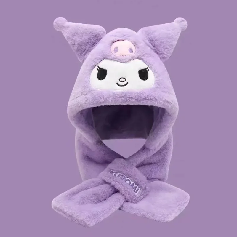 Кавайная плюшевая шапка My Melody Cinnamoroll Kulomi шарф детская Sanrio из мультфильма аниме
