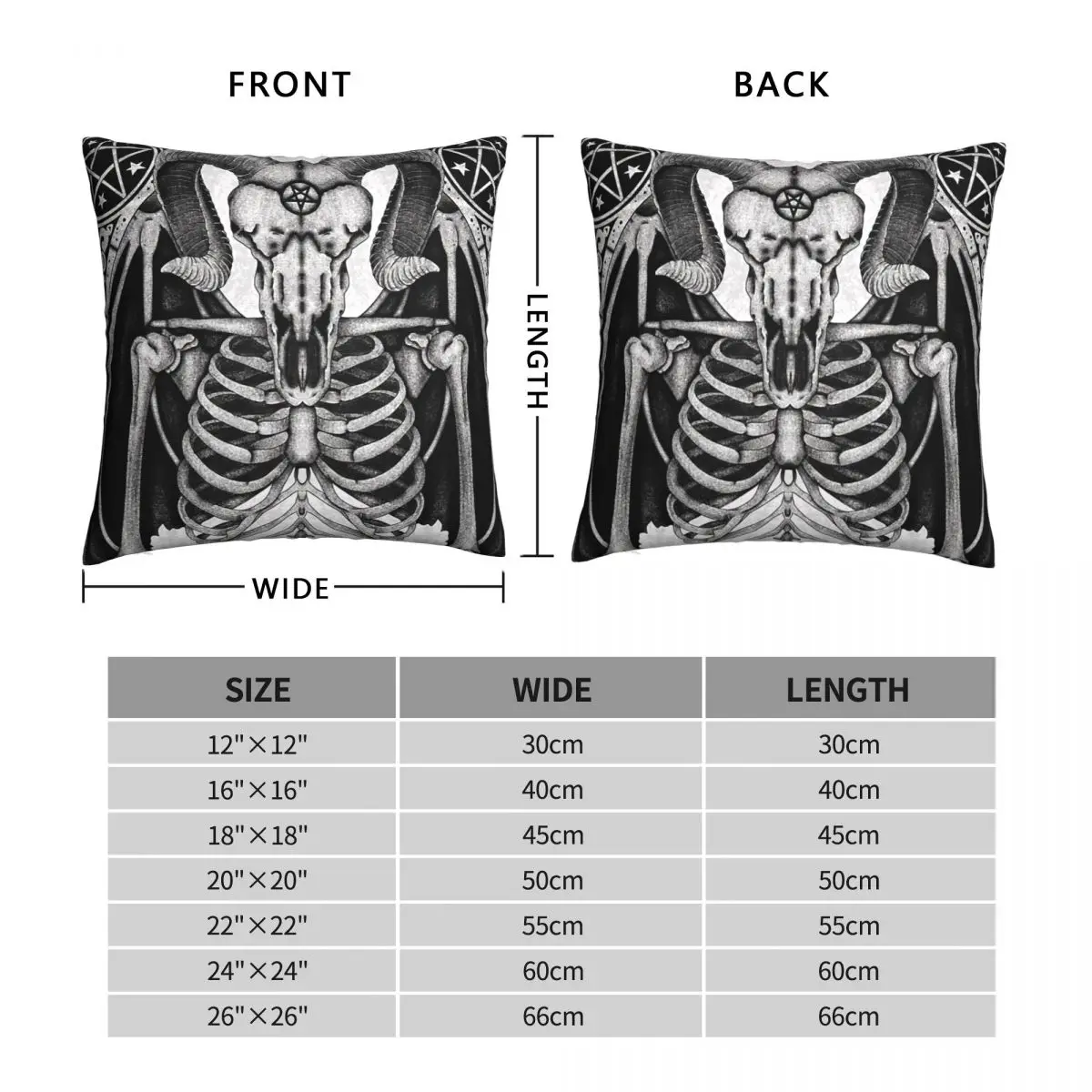 Сатанический Скелет с ОЗУ череп и крылья декоративная подушка для дома