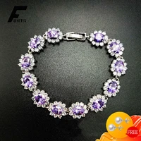 luxury bracelet for women 925 silver jewelry oval shape zircon gemstone hand accessories wedding bridal party gifts wholesale