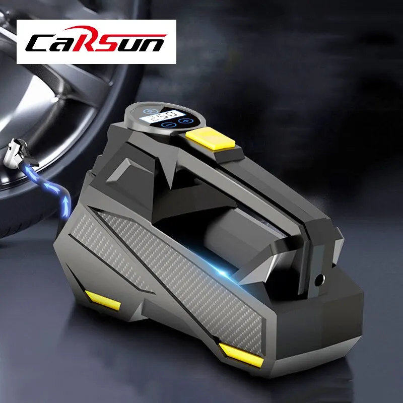 12v 150psi Electric Tire Inflation Pump Motorcycle Bicycle Ball Led Light Wired Portable Auto Air Pump