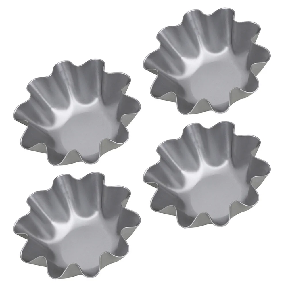 

4Pcs Egg Tart Molds Tin Pie Pans Egg Tart Baking Cup Large Egg Tart Molds Cupcake Decoration Aluminum Cupcake Liners
