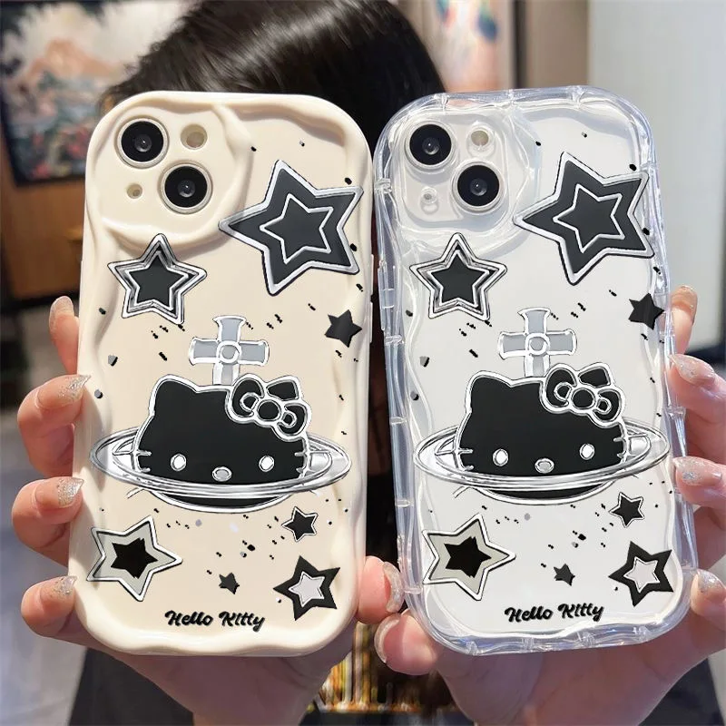 Sanrios Kawaii Hellokitty 3D волна фото для OPPO Reno 11 F 8 T 7 Z 6 5 4 Pro F23 F11 F9 4G чехол телефона Мягкая