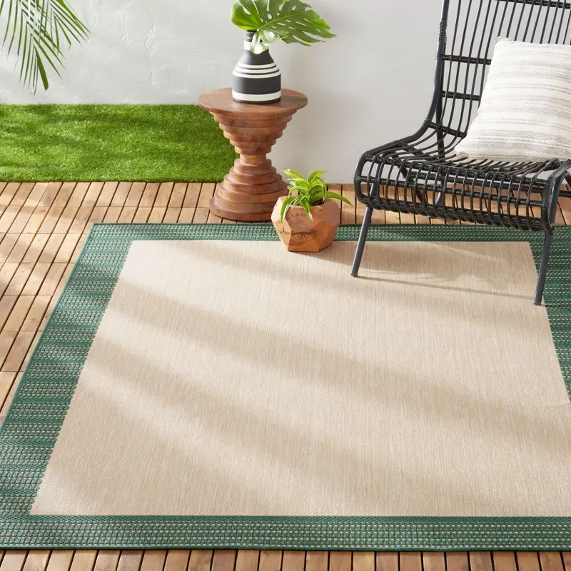 

Традиционный внутренний/наружный коврик для внутреннего дворика, ландшафтный, бежевый/зеленый, 5 '2' x7'2'