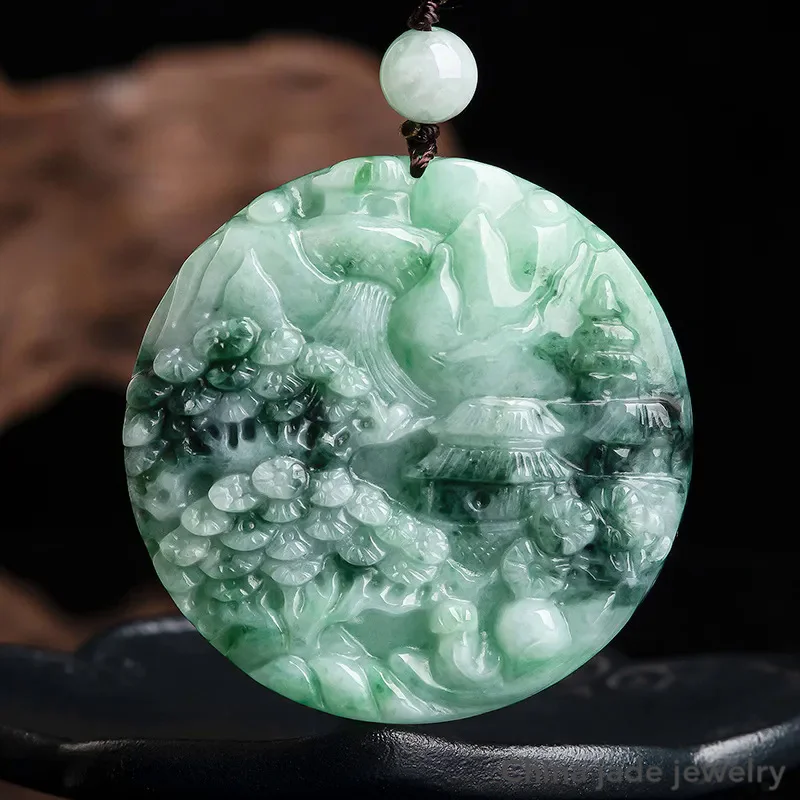 

Лидер продаж, новинка, подвеска из натурального Нефритового ландшафта, Очаровательное украшение, ручная работа, ожерелье для женщин и мужчин, модные аксессуары