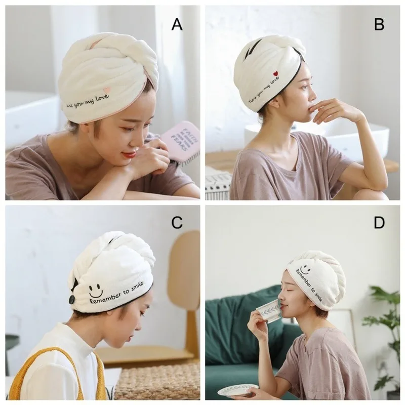 

Super Absorbent Cap Magic Hair Fast Drying Salon Towel Hat Microfibre Quick Dry Turban for Quick-drying Bath Shower Pool Wrap