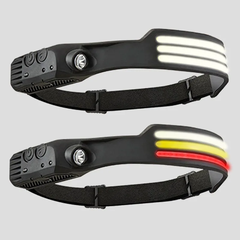 

Светодиодный фонарь высокой мощности, налобный фонарь COB для рыбалки, кемпинга, с аккумулятором, Передний фонарь H216