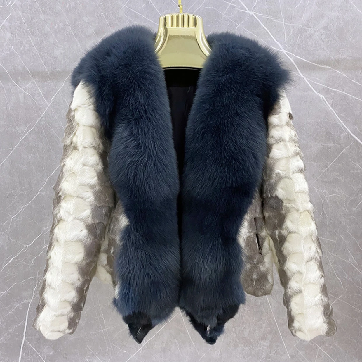 2022 New Real Mink Fur Coat Women Winter Thick Natural Mink Fur Jacket With Large Fox Fur Collar Female Fashion Warm Overcoat