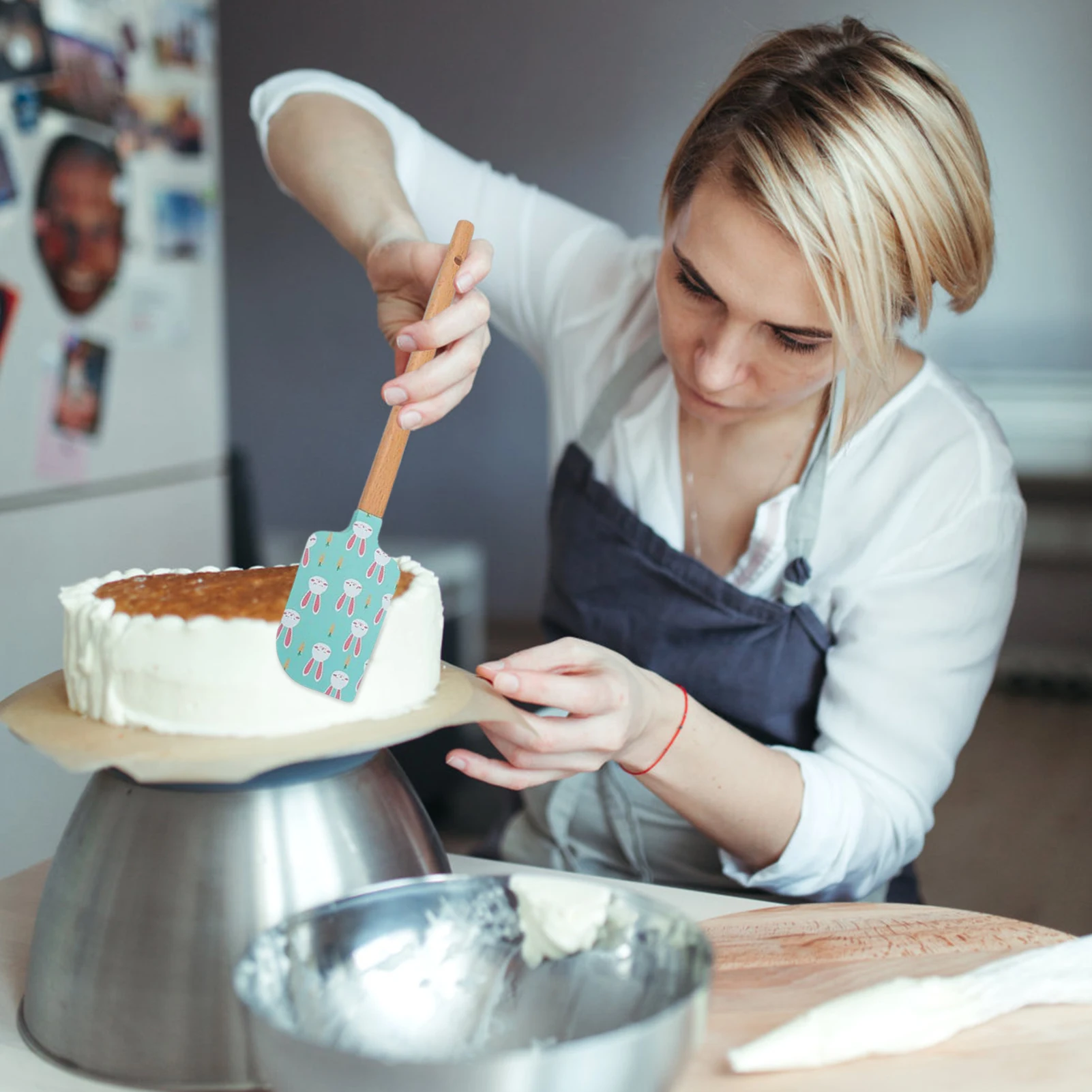 

Силиконовые шпатели, термостойкие шпатели для антипригарного зеркального скребка, кухонный шпатель, 4 шт., силиконовый скребок