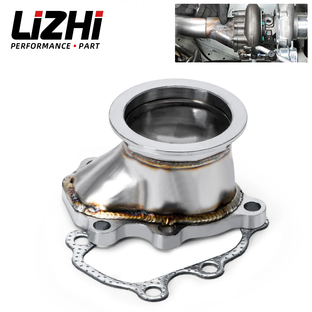 

LIZHI - Stainless Steel Adapter for T25 T28 GT25 GT28 2.5" 63mm V- band Clamp Flange Turbo Down Pipe Adapter LZ4833