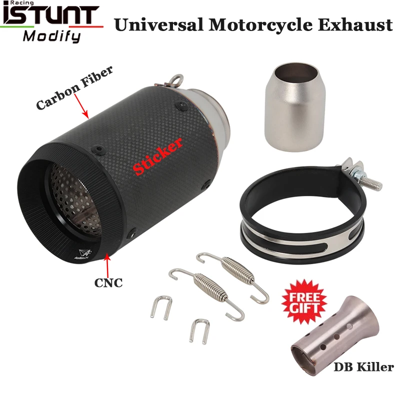 

Motorcycle Racing Exhaust Escape Systems Unviersal Carbon Fiber 51mm Muffler DB Killer For R1 CBR1000RR Z900 DUKE790 S1000XR ATV