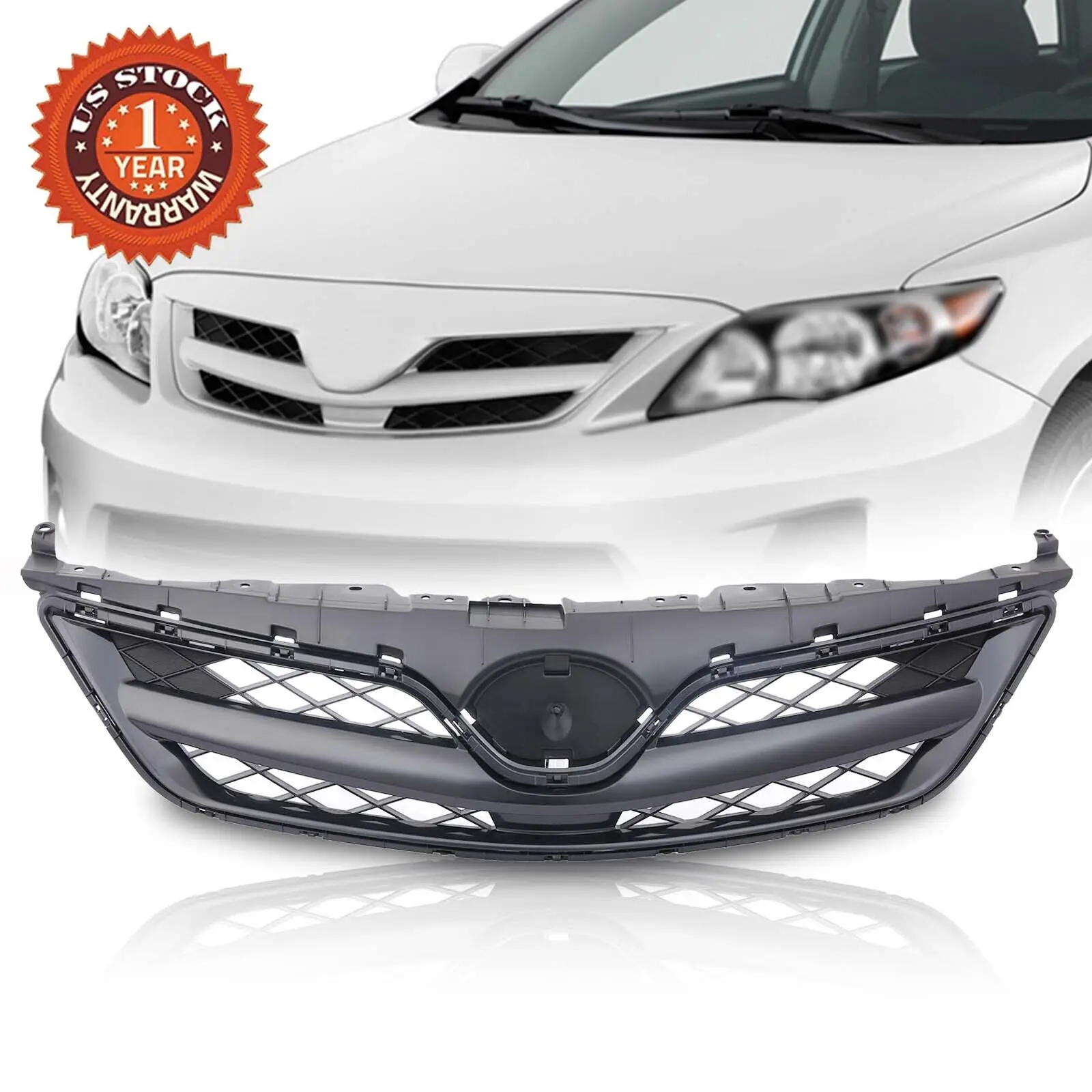 

Front Bumper Grille Black Mesh Trim Grill Fits For 20112012 2013 Toyota Corolla Car Grill Assembly Auto Accessories