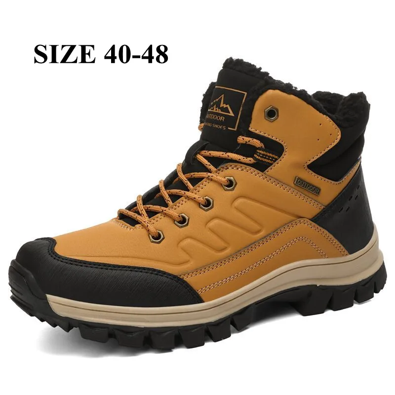 

Xiaomi Winter Men Snow Boots Warm Plush Men's Boots Waterproof Leather Ankle Boots Outdoor Non-slip Men's Hiking Boots Sneakers