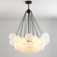 indoor lighting frosted glass led chandelier for dining living room decor mid century pendant light fixtures for celling lamp