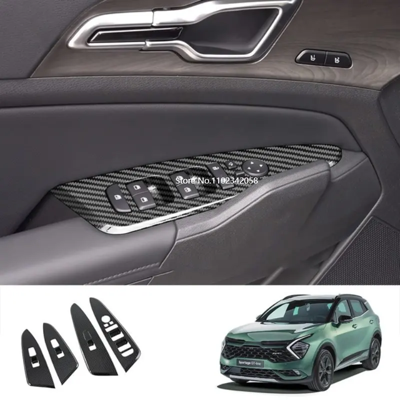 

For Kia Sportage NQ5 2022 2023 ABS wood Car Interior Door Window Lift Glass Switch Buttons Cover Molding Car Accessories