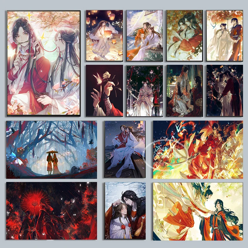 

Chinese Anime Heaven Official Blessing Xie Lian Huacheng BL Anime Manga Canvas Posters Painting Wall Art Bedroom Home Decor Gift