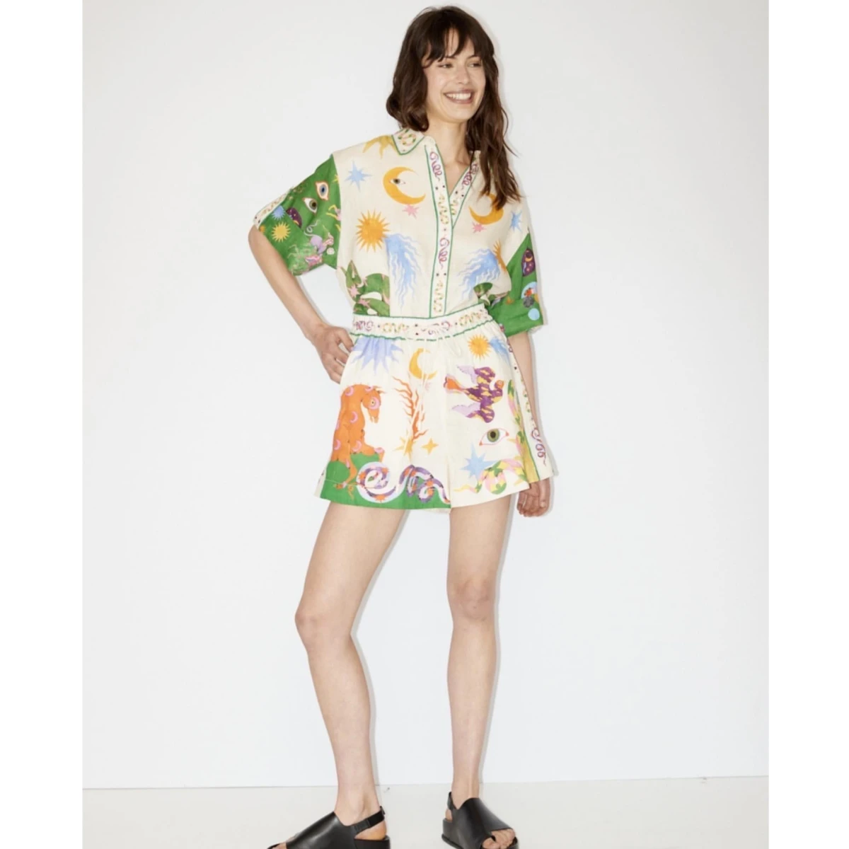 

ALEM@IS Australia 2023 Spring/Summer Fun Pattern Casual Short Sleeve Shirt Top Shorts Set