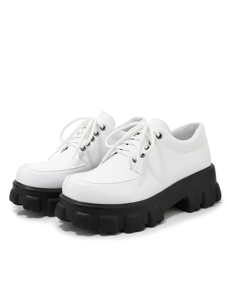 Большие размеры 40-46 Британские женские оксфорды Wingtip массивная платформа панк