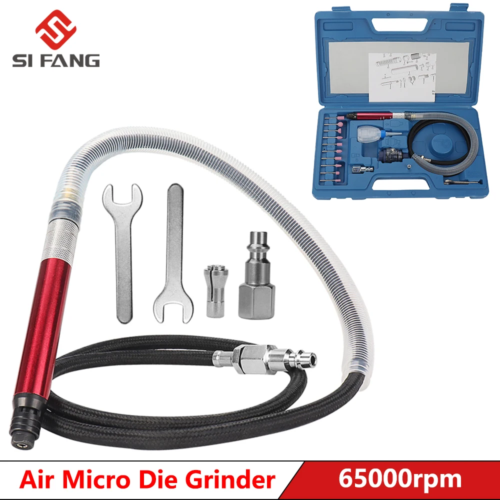 High-Speed Air Micro Die Grinder Kits 1/8‘’ Chuck Mini Pencil Polishing Engraving Tool Grinding Cutting Pneumatic Tools 65000rpm