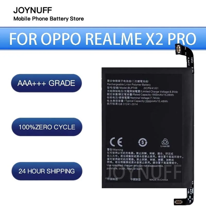 

New Battery High Quality 0 Cycles Compatible BLP749 For OPPO Realme X2 Pro phone RMX193 Replacement Lithium Sufficient Batteries
