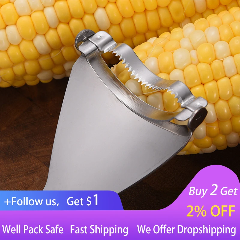 

Stainless Steel Corn Stripper Home Kitchen Corn Thresher Stripper Peeler Corn Kerneler Peeler Fruit Vegetable Kitchen accessorie