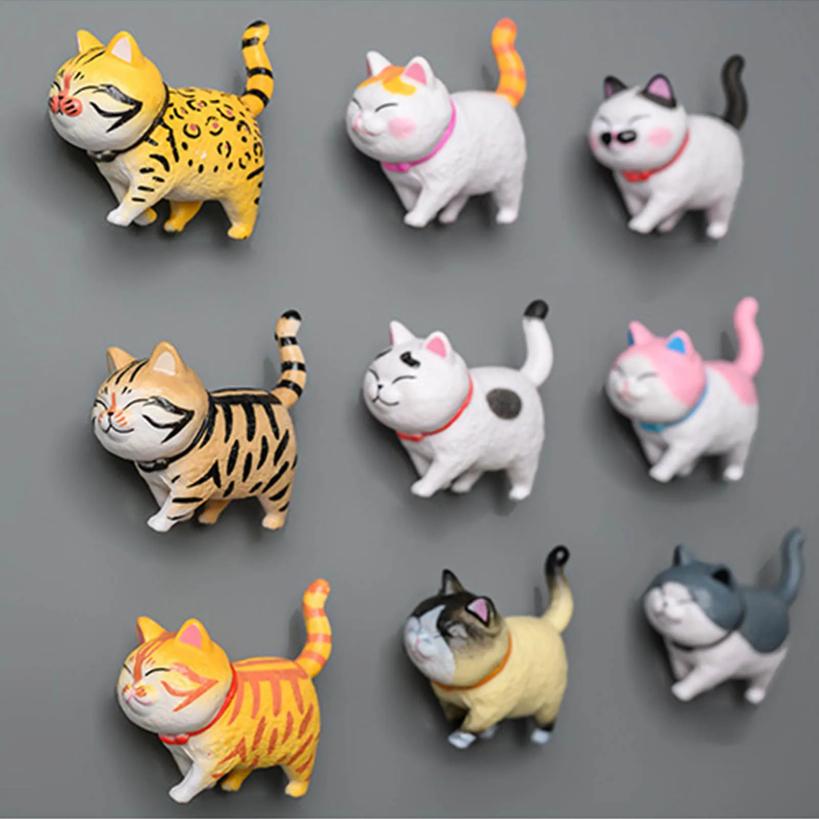 

Cat Magnetic Refrigerator Stickers 9-PCS 3D Cute Multi-functional Drop-proof Fridge Magnet Birthday Holiday Gift For Cats Lovers