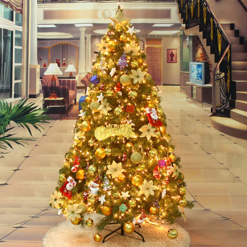 150/180 шифрование желтый свет елка набор Рождественское украшение из ПВХ для