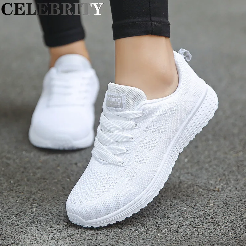 

2022 New Women's Shoes Running Shoes Round Head Mesh Sports Low-top Shoes