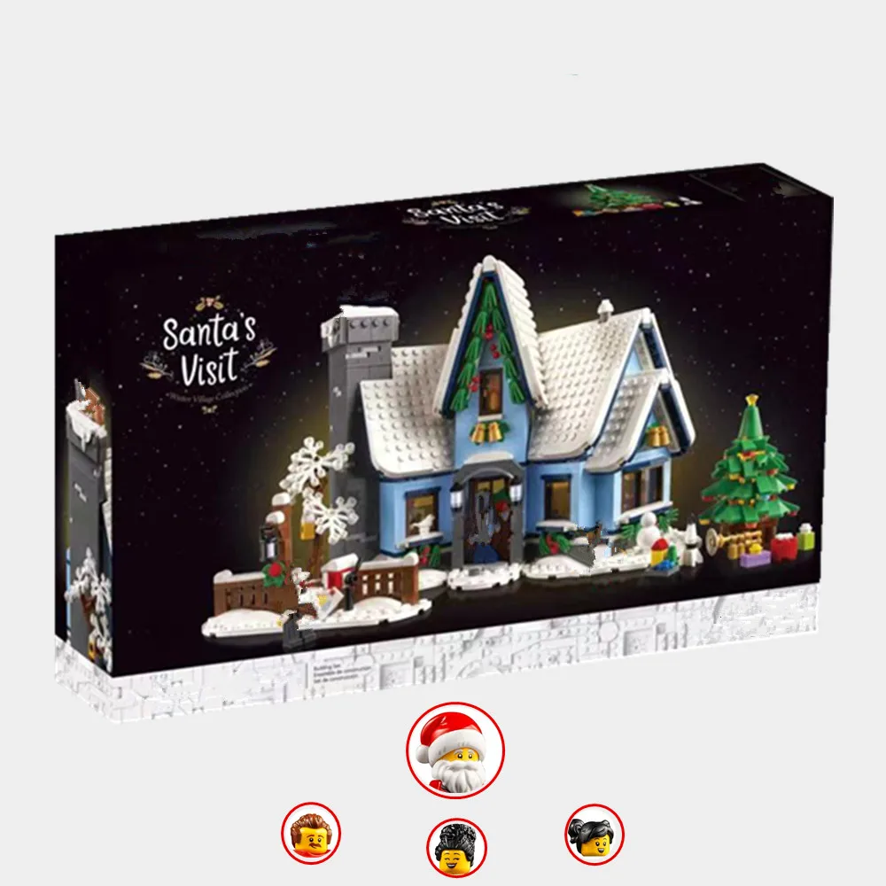 

1445PCS Christmas Gingerbread House Santa Claus Friends Winter Village Fit 10293 10267 Building Blocks Toys Gift Kid Gift Set