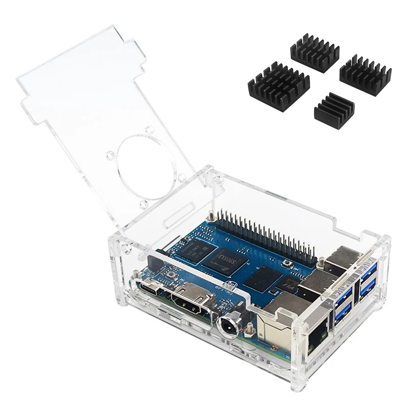 

For Banana PI BPI M5 Development Board+Case+Heat Sink 4GB LPDDR4+16G EMMC S905X3 Run Android 9.0 And Linux System