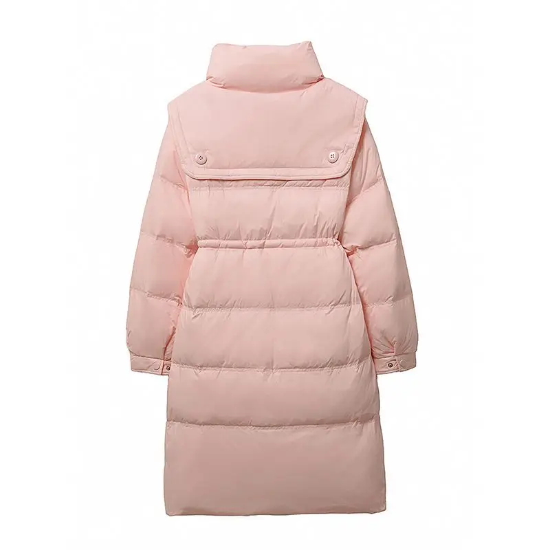 Down Jacket Women New New Down Coat South Winter Navy Collar Medium Long White Duck Down Warm Fashion Down Winter Coat Women