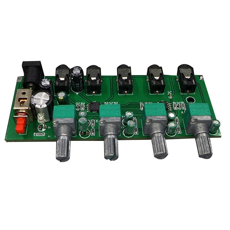 

1 Pack Stereo Mixer (4 Input 1 Output ) Individually Controls Board DIY Headphones Amplifier Board Green DC12V