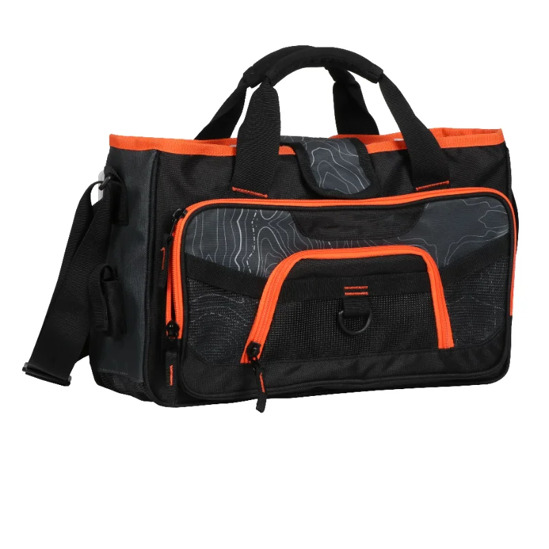 

Shoreline Mesh Bottom Fishing Tackle Bag, Black Topography