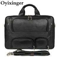 2022 super large capacity men laptop luxury handbags natural cowhide leather business travel briefcase 17 inch computer bag male