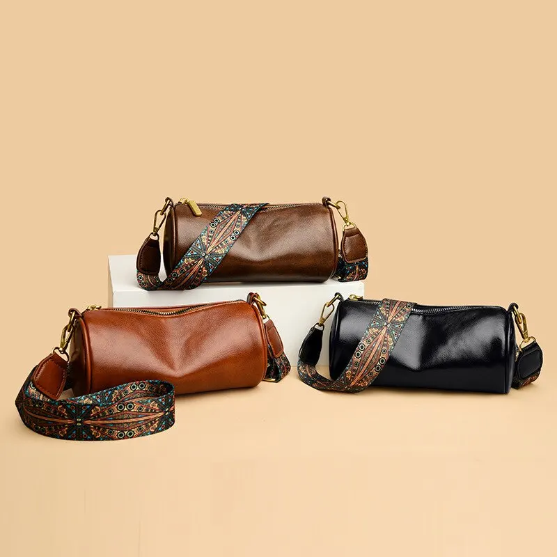 Женский масляный цилиндр с мягкой кожей 2023 Новая сетевая красная взрывоопасная