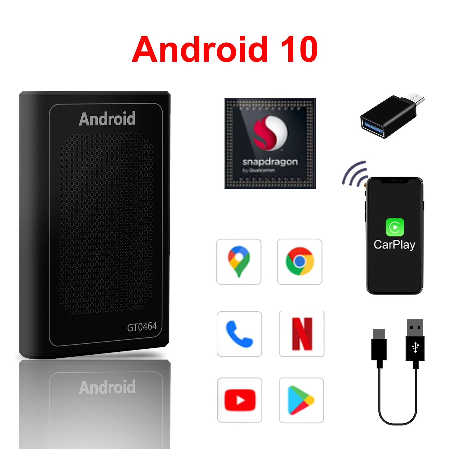 

Смарт-приставка Carplay, 4 + 64 ГБ, Android, для Audi Kia Nissan Hyundai