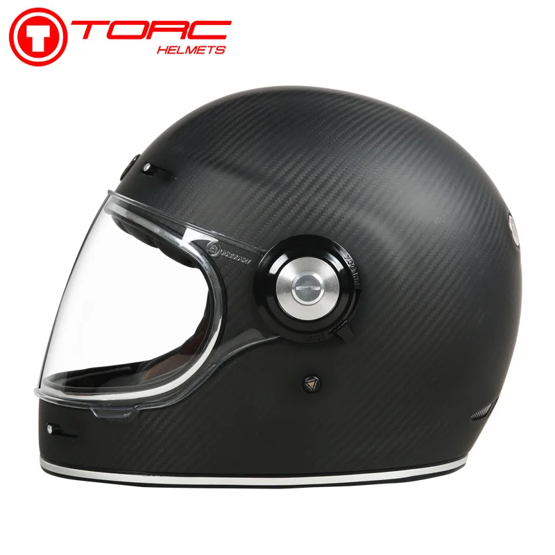 

Винтажный мотоциклетный шлем TORC из углеродного волокна для мужчин и женщин, Универсальный мотоциклетный шлем для уличного автомобиля 3C четыре сезона T135